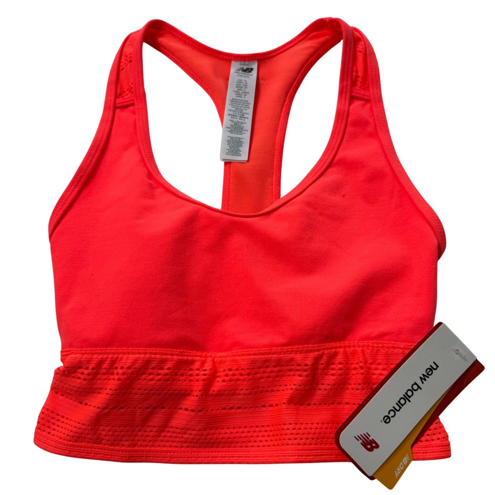 New Balance Crop‎ Racerback Strappy Sport Bra Dragonfly XS